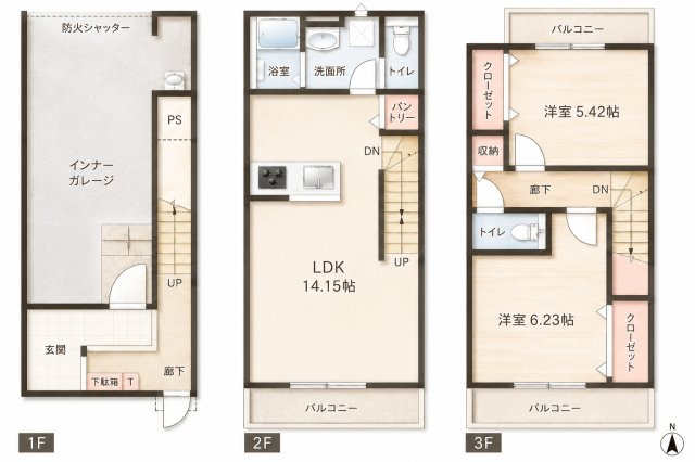 板橋区赤塚２丁目のタウンの間取り