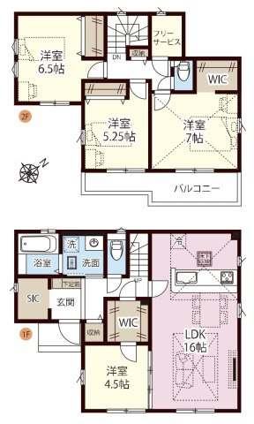 [新築住宅] 北本市中丸 6期 全3棟の間取り