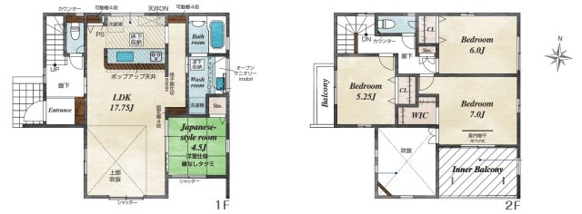 川西市見野　第2期　新築一戸建ての間取り|1号地