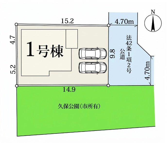 [新築住宅] 北本市下石戸 全1棟の区画図