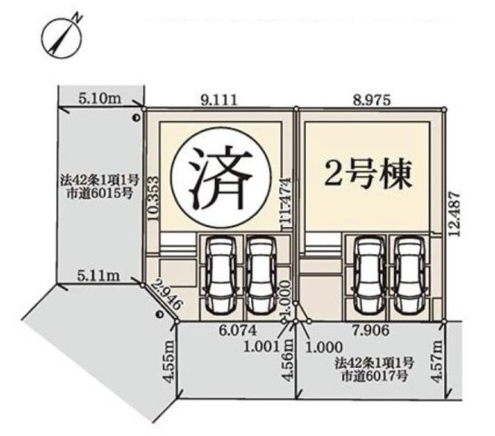 [新築住宅] 北本市西高尾7丁目 全2棟の区画図