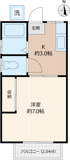 【間取り】 | イワマハイツ | 一人暮らしにぴったりの１K！