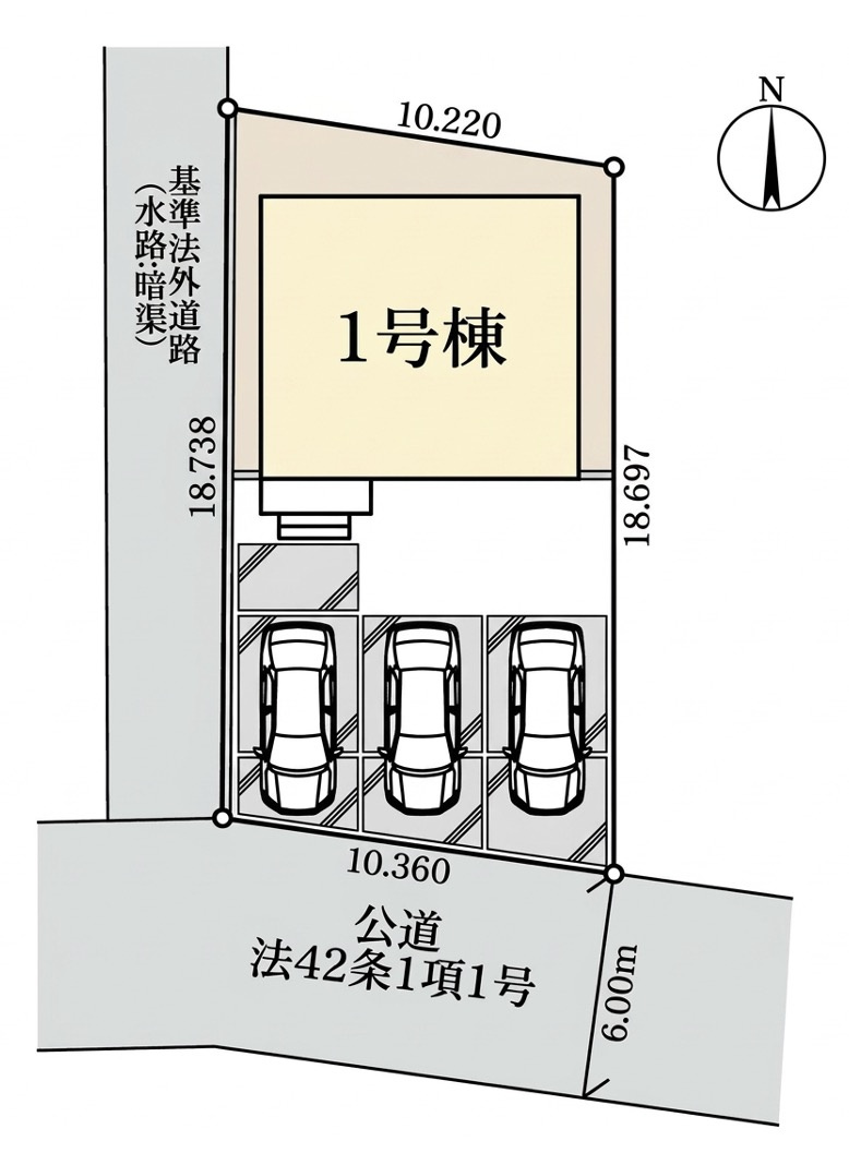 [新築住宅] 深谷市本住町 第2 全1棟の区画図