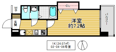 大阪市城東区今福東３丁目の賃貸マンションの間取り
