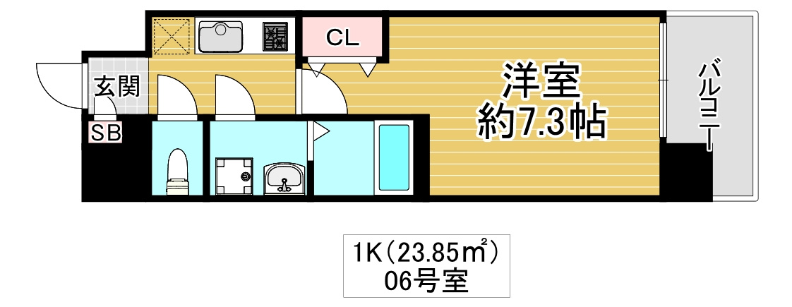 大阪市鶴見区緑１丁目の賃貸マンションの間取り