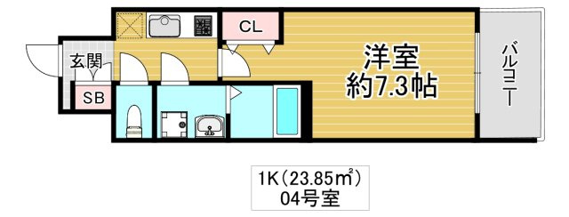 大阪市鶴見区緑１丁目の賃貸マンションの間取り