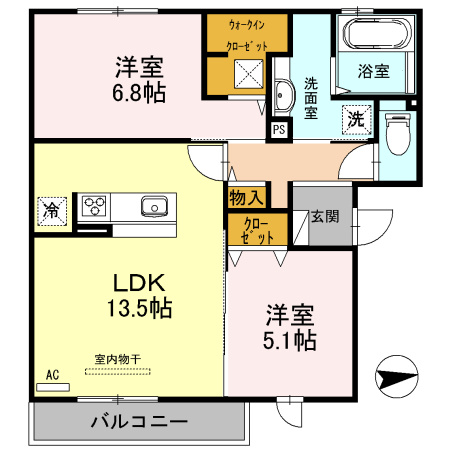 大阪市鶴見区茨田大宮４丁目のアパートの間取り