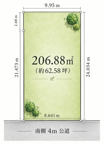 【土地図】 | ◆麻生区細山4丁目　建築条件なし売地◆