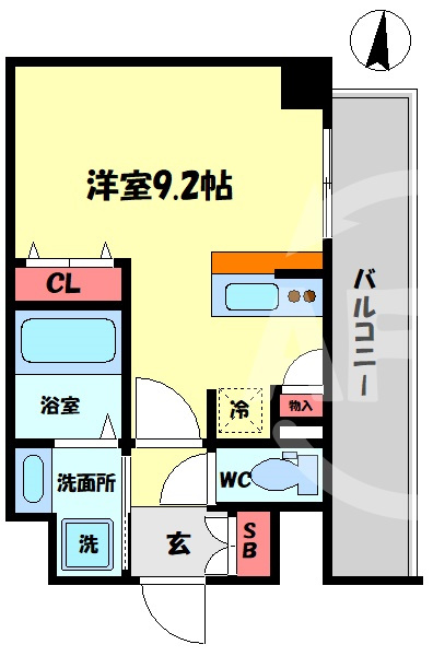 エスライズ梅田北の間取り|エスライズ梅田北　開放感ある間取り
