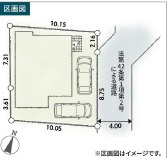 二宮町第1新築戸建の区画図|2台駐車可能です♪