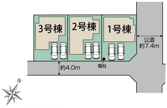 【区画図】 | 平塚市桜ケ丘　全３棟　新築住宅