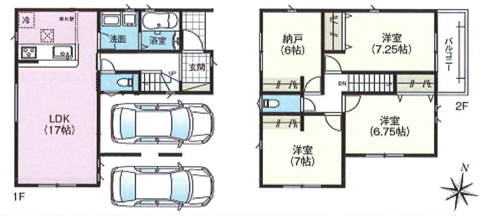亀岡市三宅町　第3期　新築一戸建ての間取り