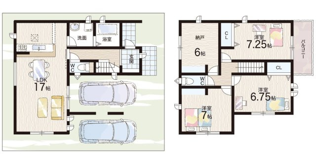 即日案内可能■亀岡市三宅町　第3期　新築一戸建ての間取り