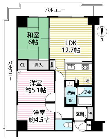 ◆２０２６年１０月リフォーム済み角住戸◆京阪「中書島」駅徒歩３分◆周辺環境良好◆ユニハイム伏見の間取り