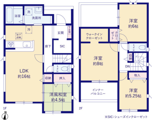 太田市東今泉町　新築一戸建て２号棟の間取り