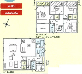【間取り】 | 立川市栄町2丁目　新築戸建　【全8棟】