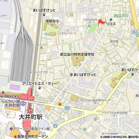 ブランシエスタ品川大井町パークエッジの地図
