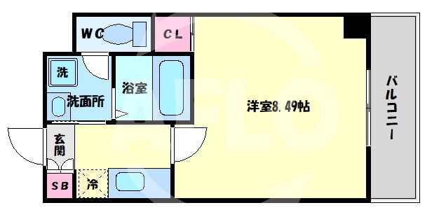 リップルビガー扇町の間取り|リップルビガー扇町　開放感ある間取り