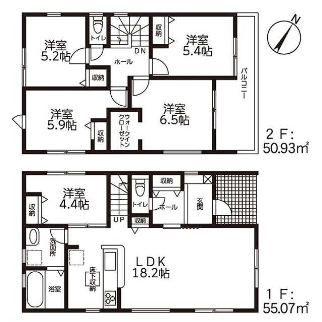 仲介手数料無料）一宮市冨田古川　３号棟の間取り