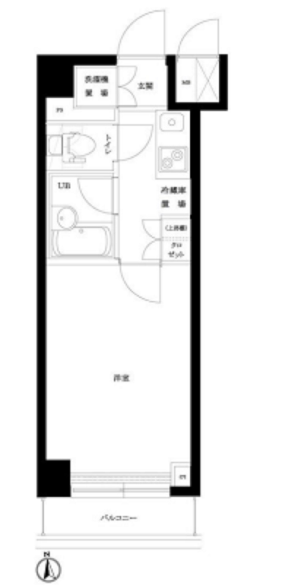 ルーブル東蒲田参番館の間取り|1K洋室6.8帖バストイレ別