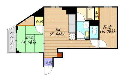 ブルックス　６０２号室の間取り