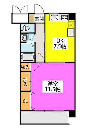 リバーサイド東櫛原の間取り|※反転タイプの間取りになっております。