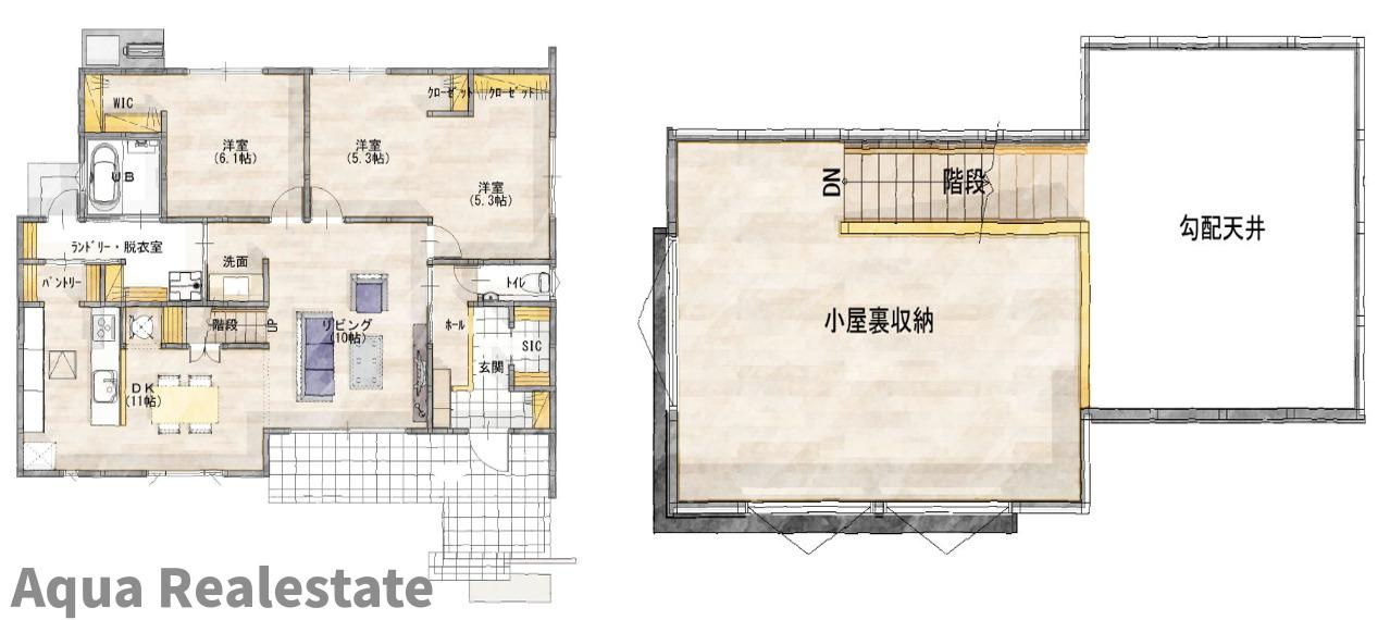 LB平木Ⅱ　モデルハウスの間取り