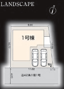 徒歩圏内に小中学校・保育園や幼稚園、公園があり、健やかに子育てできますの区画図|カースペース2台分