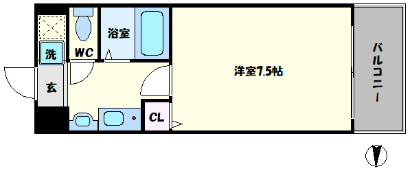 パークサイドピクチャー西心斎橋の間取り