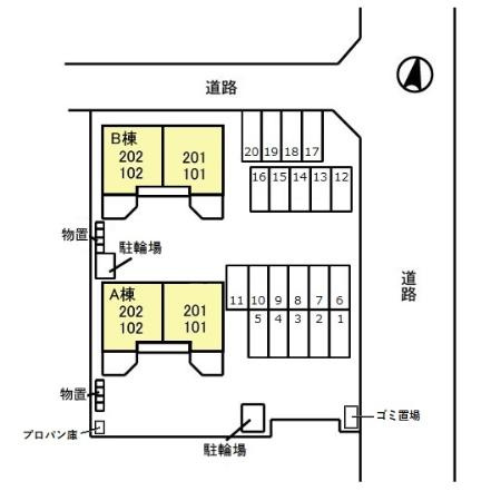 【区画図】 | ローズコート　Ｂ