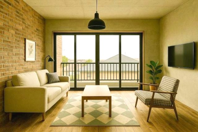 芦屋市三条町の賃貸マンションの居間・リビング|画像は改装後のイメージ一例です。家具家電は付帯していません。