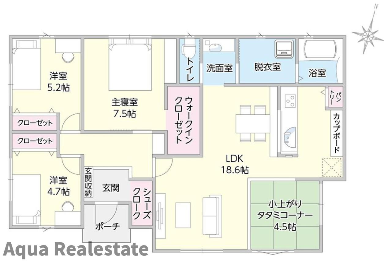 丸亀市土器町東Ⅲ　新築戸建　の間取り