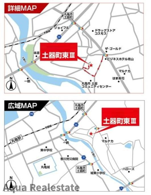 丸亀市土器町東Ⅲ　新築戸建　の地図