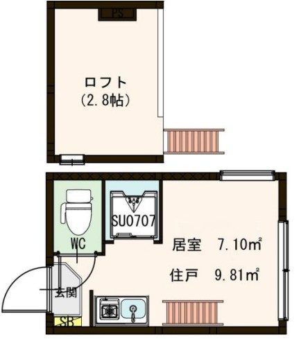 新宿区富久町のアパートの間取り