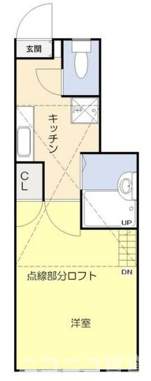 新宿区大久保２丁目のアパートの間取り