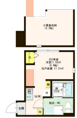 足立区西加平１丁目のアパートの間取り