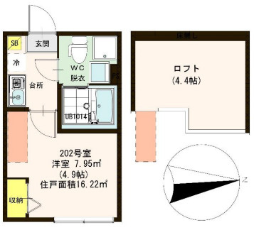 練馬区上石神井１丁目のアパートの間取り