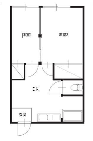 第２林荘の間取り|間取りです。