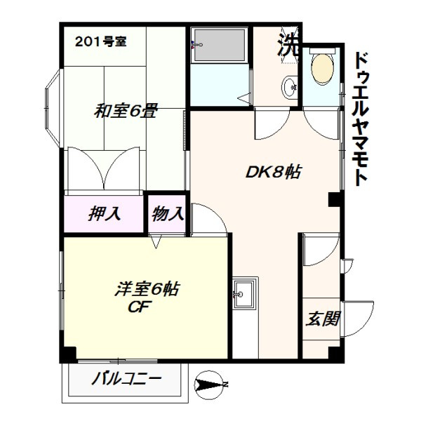 ドゥエルヤマモト の間取り