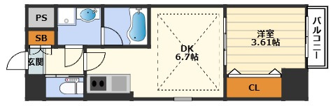 扇町公園プライマリーワンの間取り
