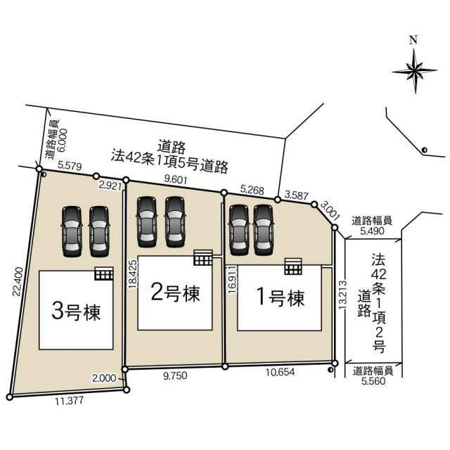 クレイドルガーデン高根沢町宝積寺第17　新築一戸建ての区画図