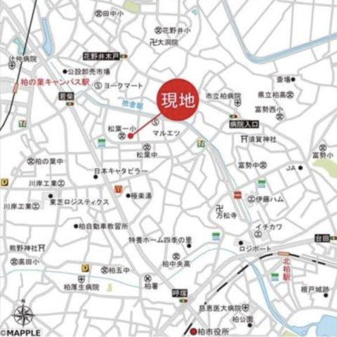 北柏ライフタウン松葉町5丁目第一団地19号棟の地図