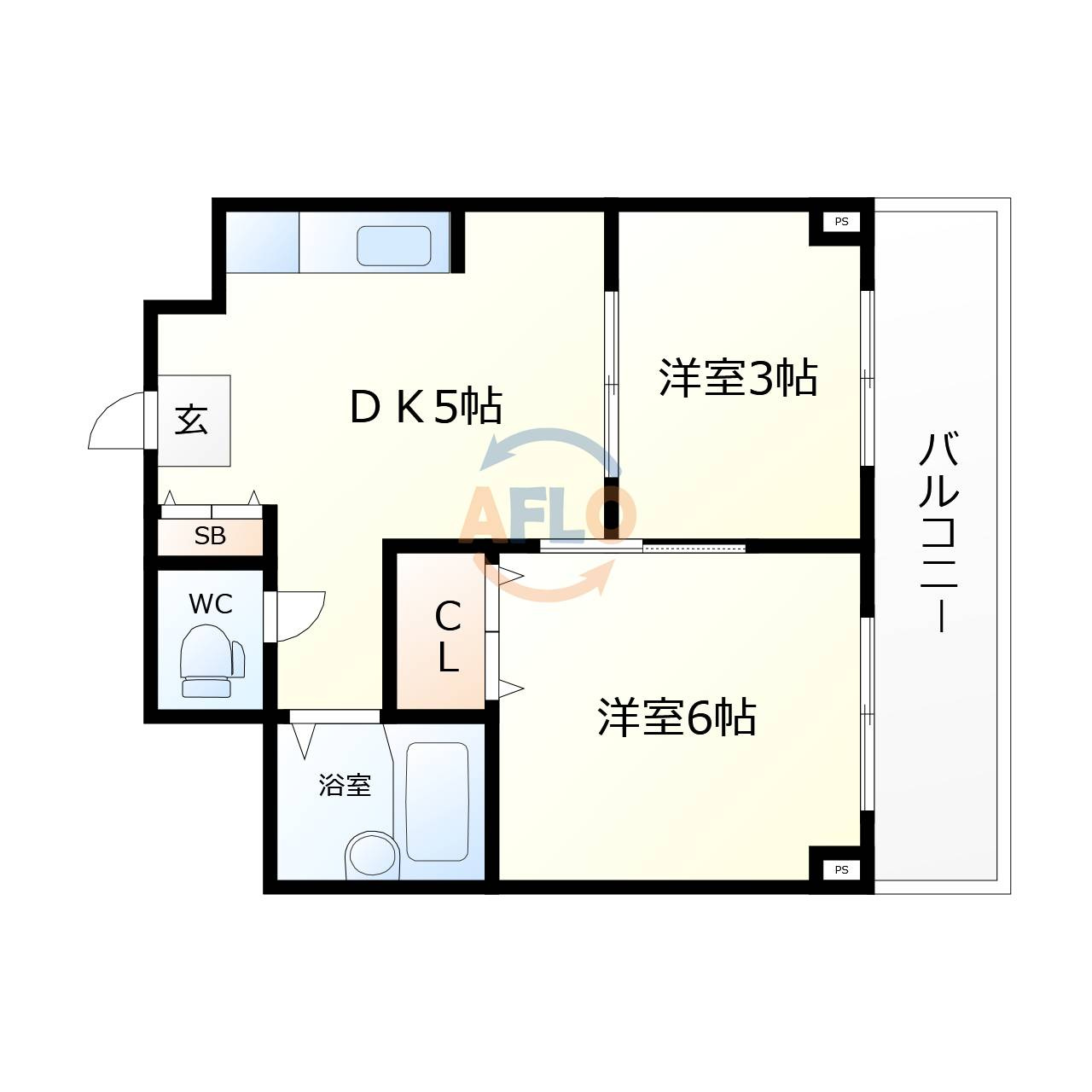 シャトー波除の間取り|シャトー波除　間取り