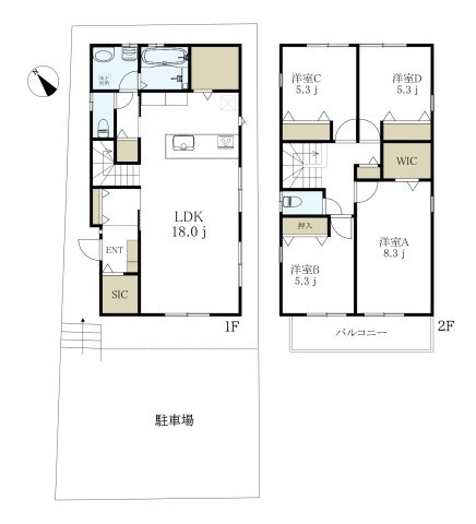 中古戸建　柏市あかね町の間取り