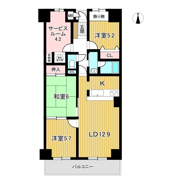 バンベール城山　6階の間取り