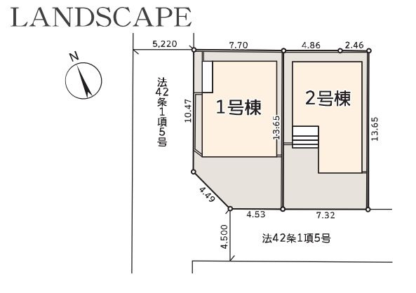 茅ヶ崎市室田2丁目新築戸建て　1号棟の間取り|区画図「茅ヶ崎市室田2丁目新築戸建て」