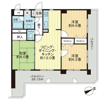 【間取り】 | ライオンズマンション生の松原
