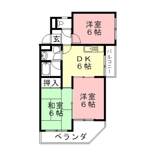 岐阜市六条北２丁目のアパートの間取り