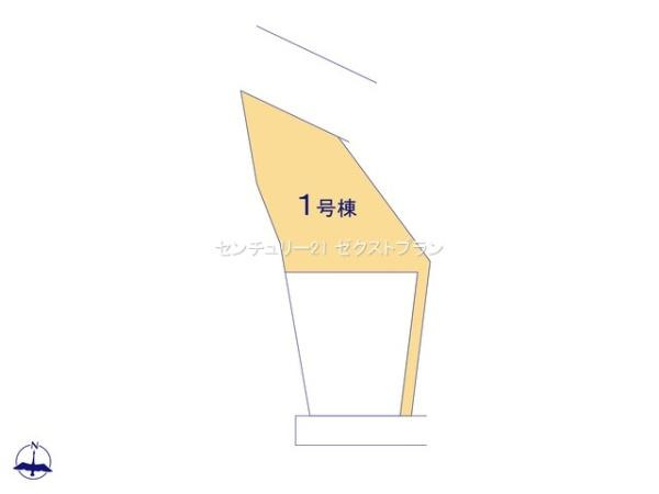 伊勢崎市山王町2期2棟 1号棟の区画図|区画図