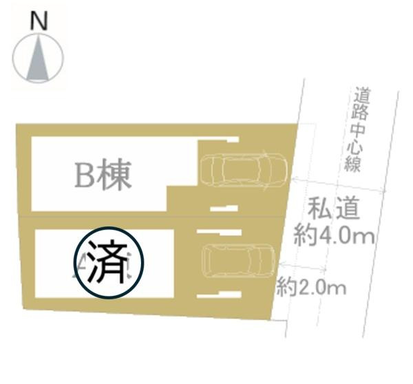 川崎市幸区紺屋町の新築一戸建の区画図|限定2棟の販売です！
お気軽にお問合せ下さい！